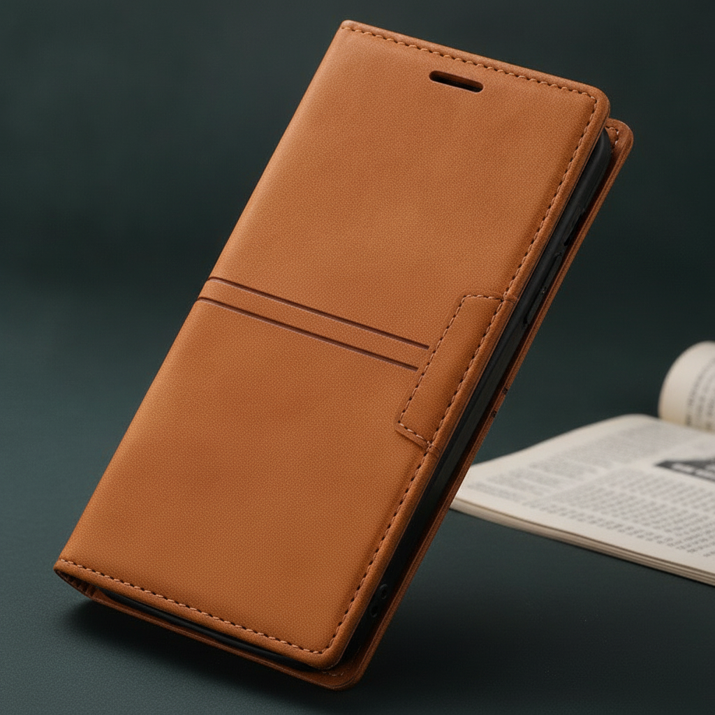 Étui iPhone Magnétique Cuir Végétal Premium