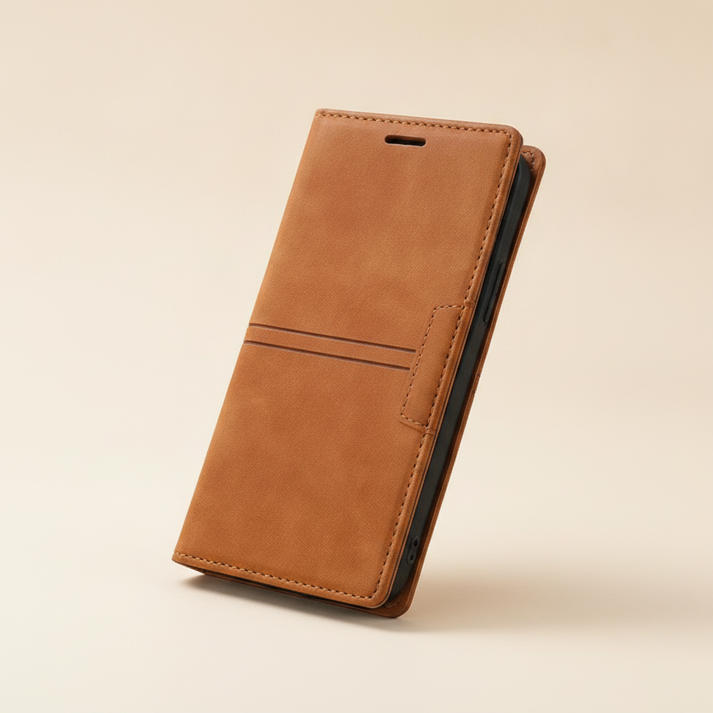 Étui iPhone Magnétique Cuir Végétal Premium